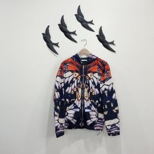 Givenchy Multicolor Print Hooded Zip Front Jacket - XXL